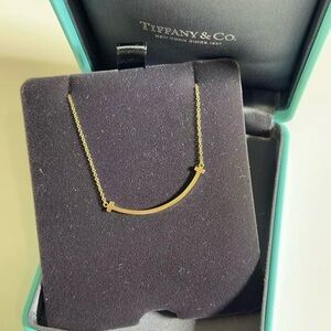 Tiffany Smile Pendant 18K Gold Small Necklace